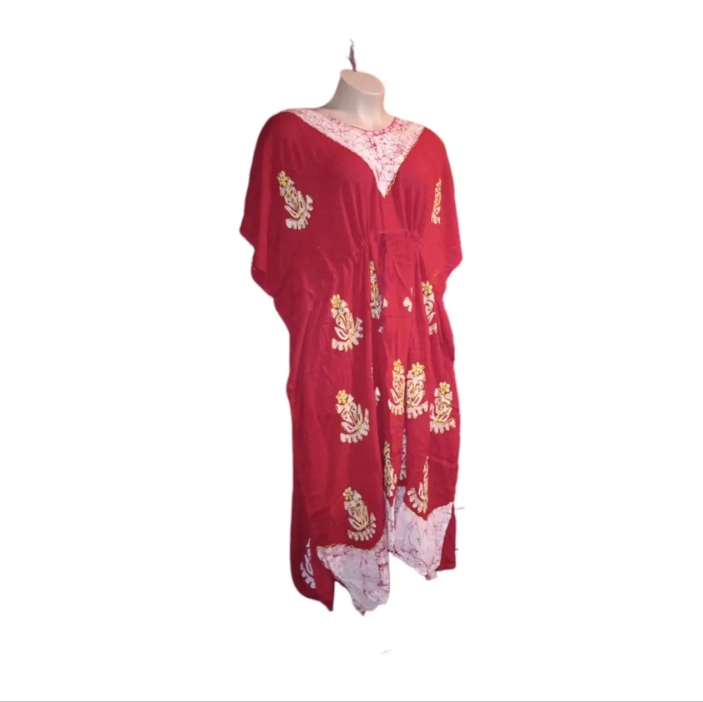 Elegant Red Embroidered Kaftan